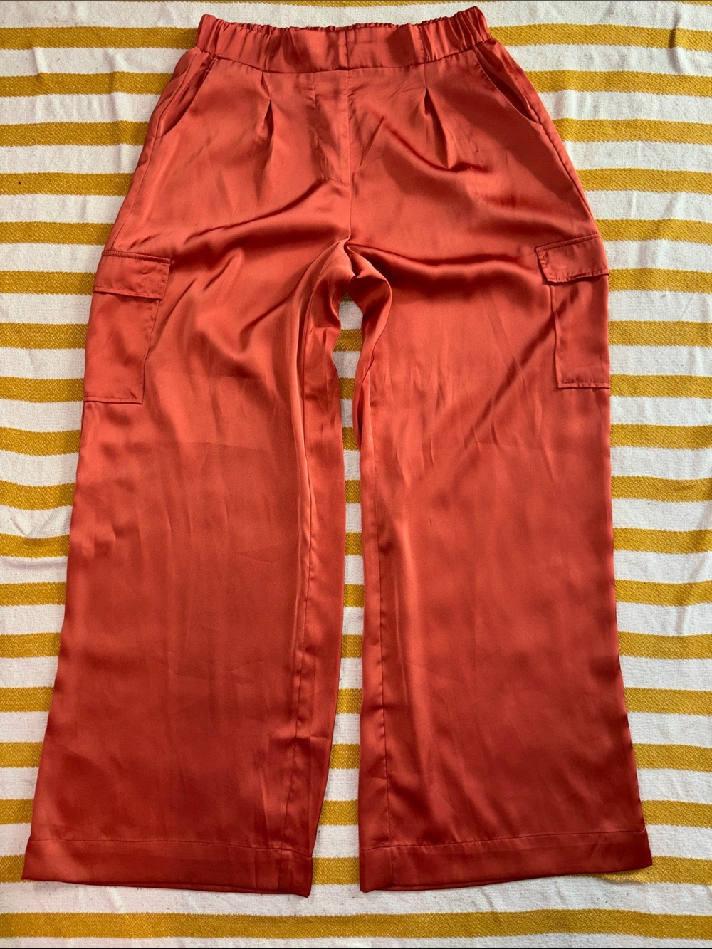 miami Women's Wide Leg Cargo Pants in Terracotta Orange